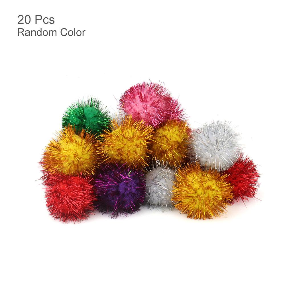20pcs Plush Ball Cat Toy Interactive Play Kitten Pet Toy Accessories Color Random