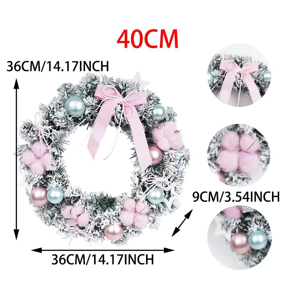 30/40cm Artificial Christmas Wreath Holiday Garland Decoration Front Door Wreath for Home