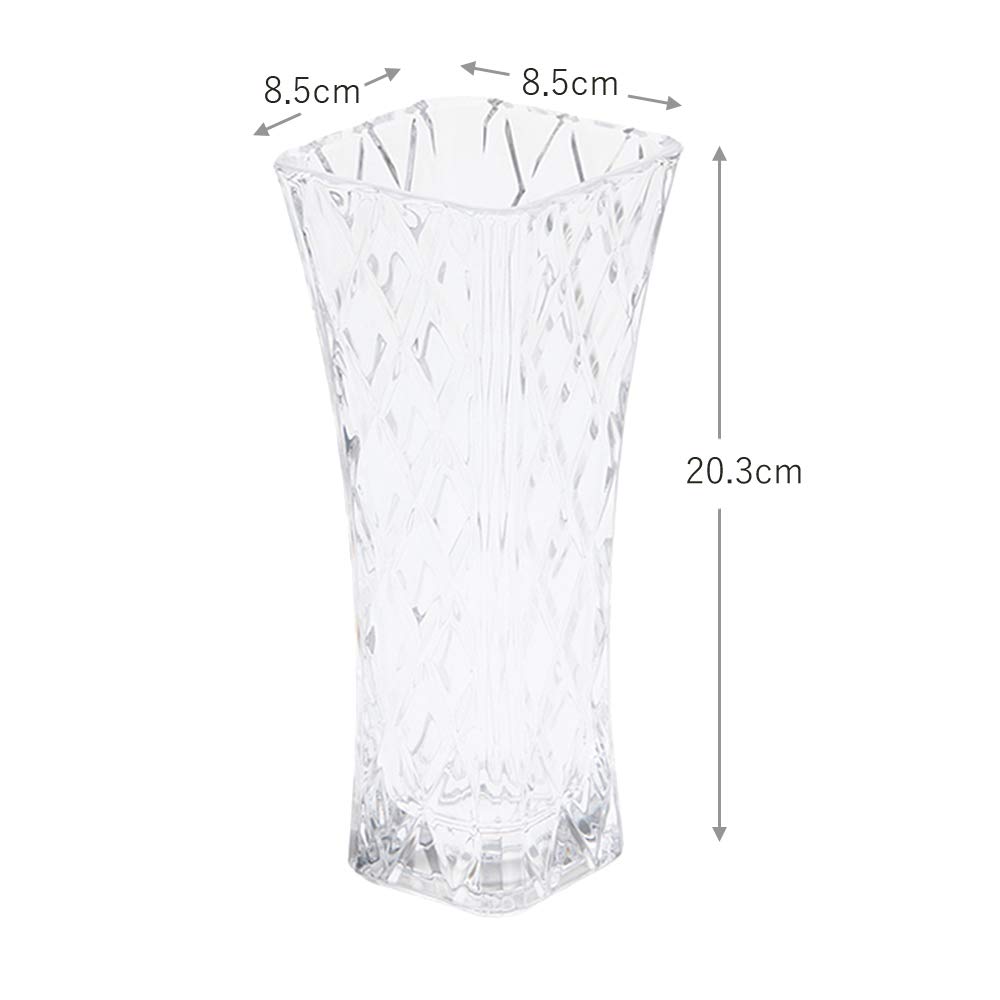 Toyo Sasaki Glass Flower x x Vase, Clear, 20.3 8.5 8.5 cm, Garnish, P-26497-JAN