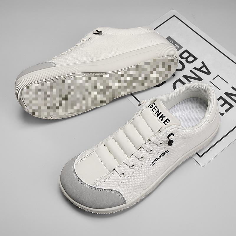 

Men s Breathable Slip-on Casual Wide Toe Canvas Shoes - Summer White Barefoot Style Size 40