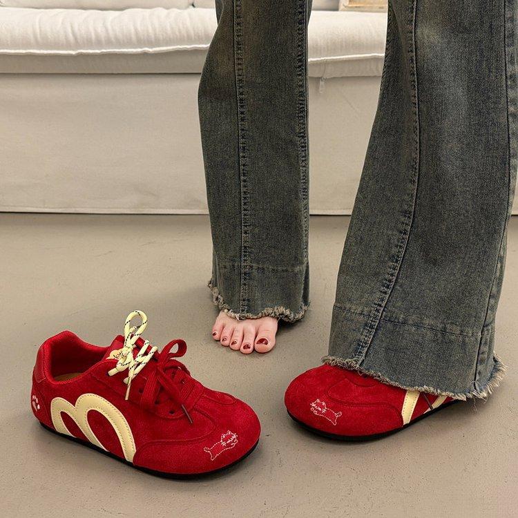Korean version ins red German training shoes women's autumn 2025 new sports shoes niche retro versatile casual board shoes