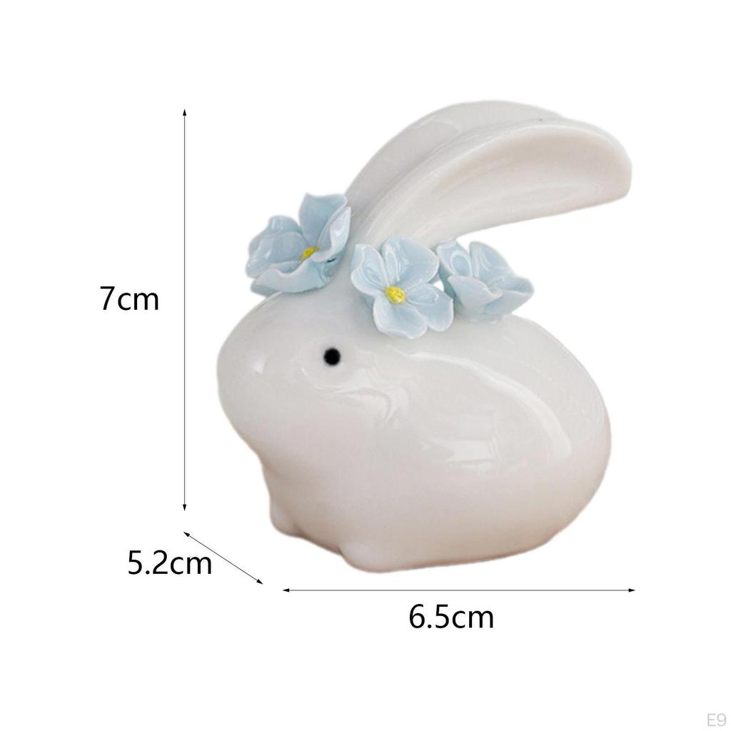 Adorable Ceramic Bunny Statue for Home and Garden Decor