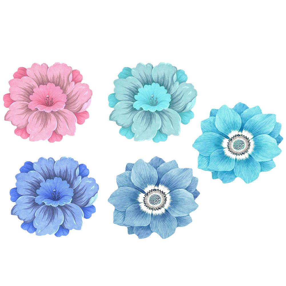 1pc Non-slip Flower Carpet Chinese Style Lotus Floor Mat Bedside Blanket Cloakroom Mat 40x40cm Home Living Room Decoration