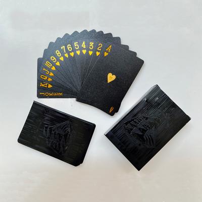 Black Gold Foil Thick PET Waterproof Durable Poker Cards Playing Cards for Party Table Games Home Kill Time Entertainment Toy
