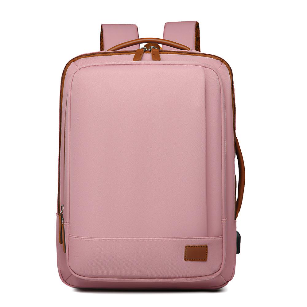 

2025 Lightweight Large Capacity Business Travel Backpack with USB Charging рожевий