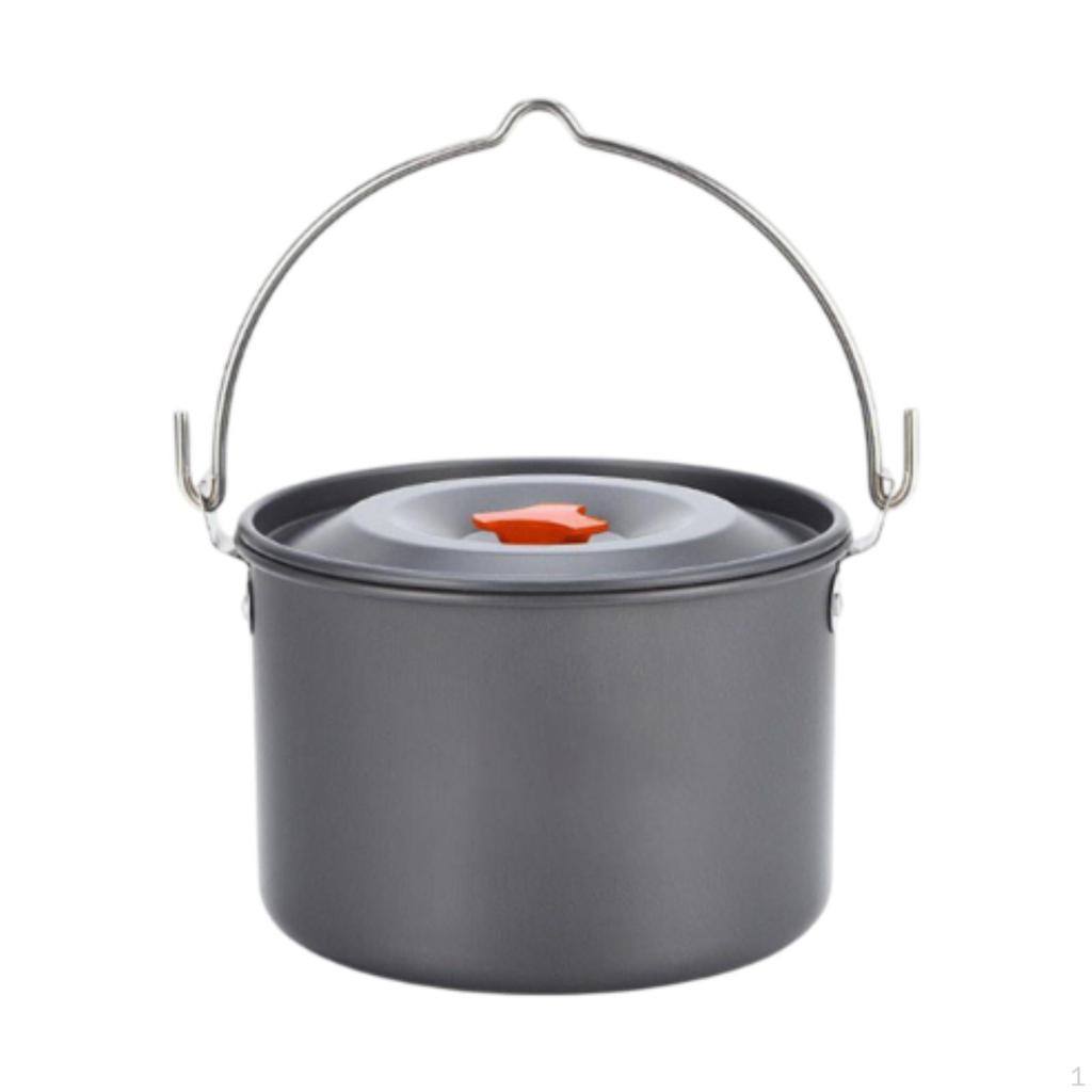 4L Aluminum Cooking Pot for Outdoor Activities with Lid Fishing and Camping
