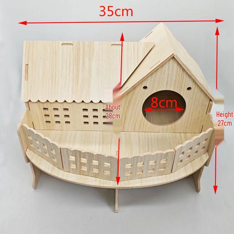 

Притулок з масиву дерева для хом яків, білок, їжаків та морських свинок - Великий дерев яний будиночок/гніздо