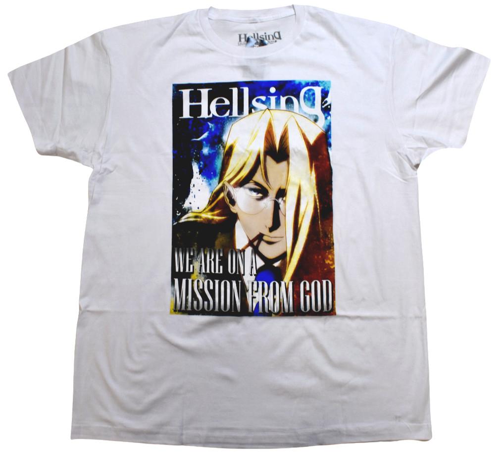 Hellsing Mens We Are On A Mission From God Integra White Shirt NWT M XL XXXL