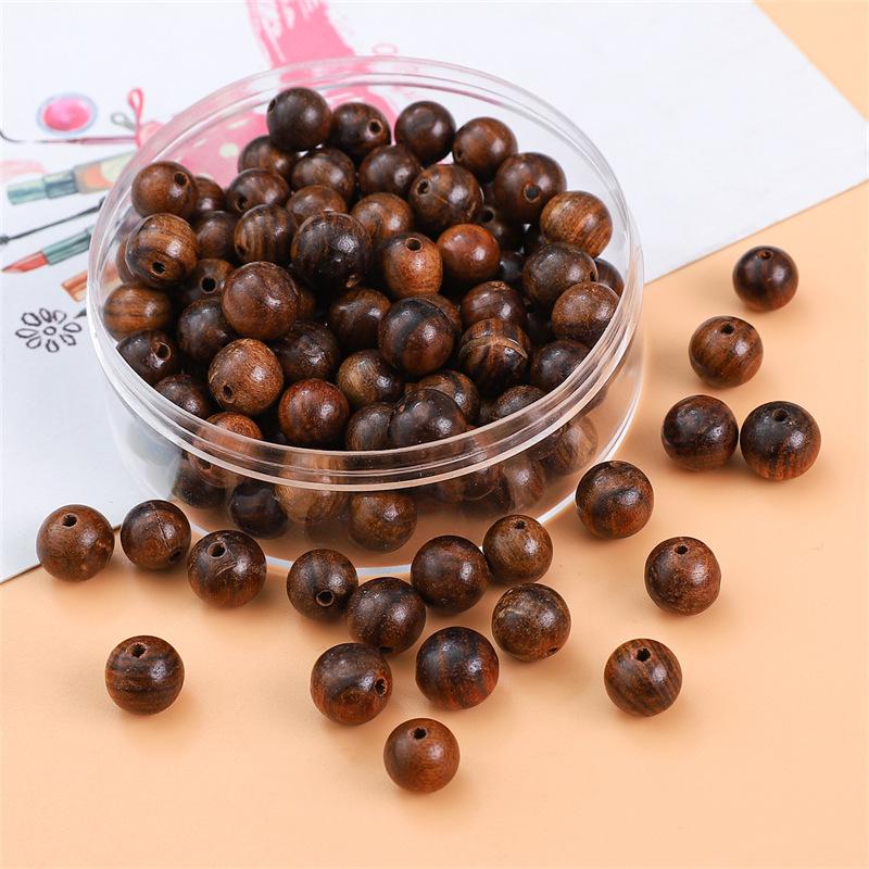 

Деревянные круглые бусины 8 мм: Груша, Палисандр, Японский кипарис, Сандаловое дерево для самодельных украшений и аксессуаров для браслетов 8mm Hole 1mm 50 pcs/bag