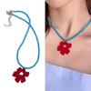 Fashionable Blossoms Pendant Necklace In Sturdy Cord Acrylic Materials With Adjustable Chain for Versatile Styling