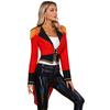 Womens Circus Ringmaster Tailcoat Double Breasted Deep V Neck Halloween Cosplay Jacket