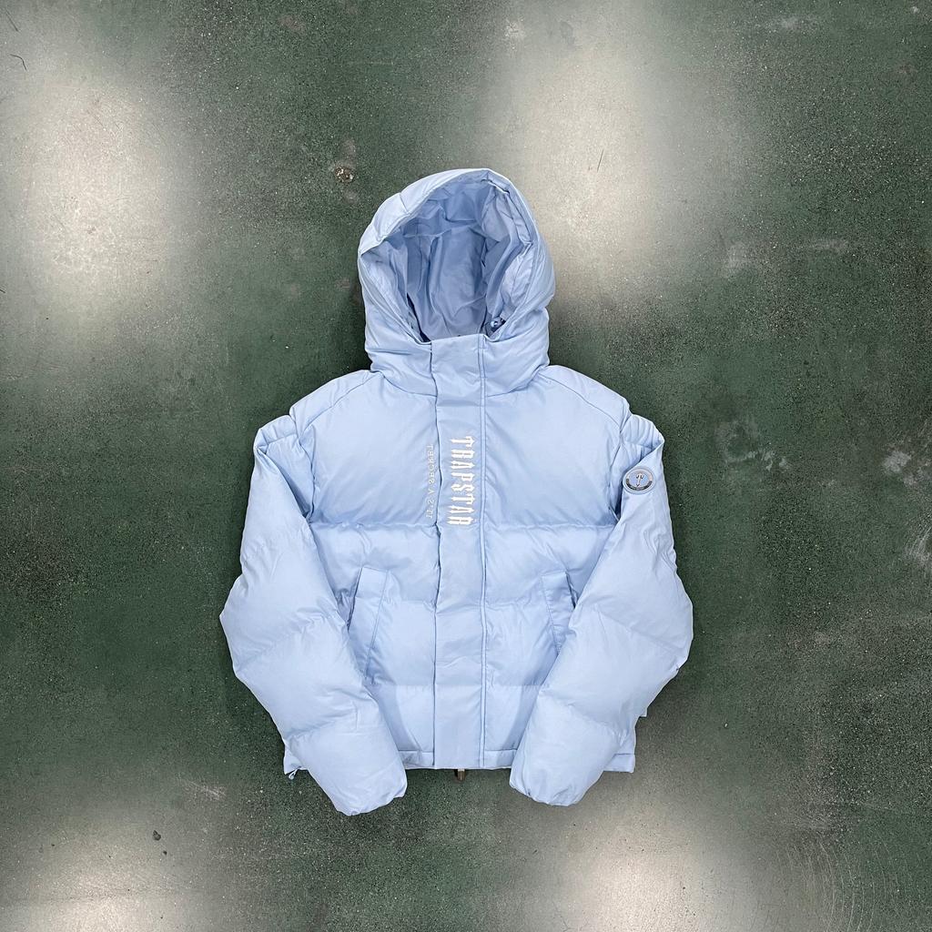 Buy Trapstar London Decoded Hooded Puffer 2.0 - Ice Blue Jacket