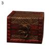 Vintage Small Wood Flower Coin Pattern Box Jewelry Bracelet Storage Holder Case