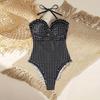 Europe and The United States 2026 New Fashion Personality Polka Dot Printing Neck Tether Design One-piece Women's Swimsuit