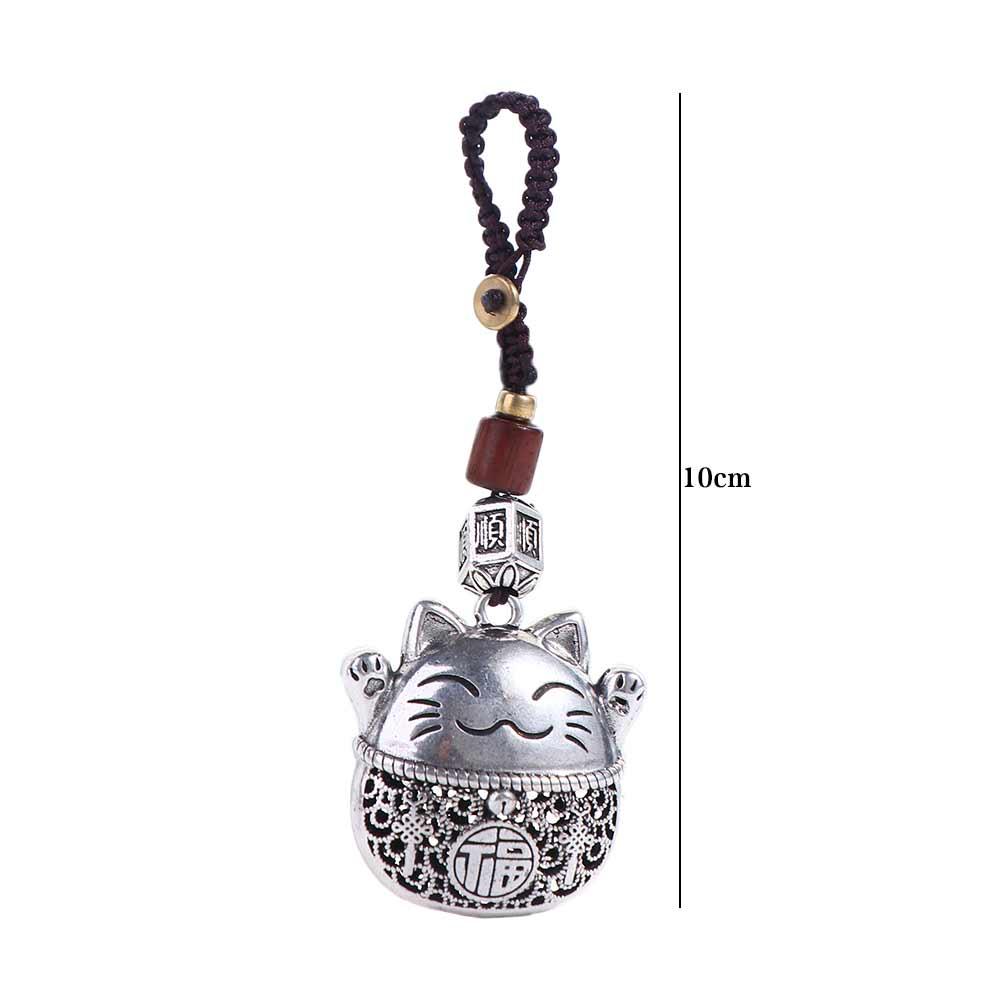 Charms Short Lanyard Lucky Cat Key Chain Chinese Style Pendant Maneki Neko Pendant Key Chain Strap