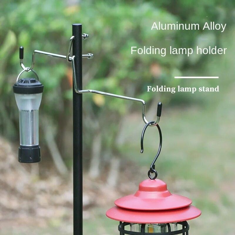 Detachable Aluminium Alloy Camping Lantern Stand Light Hangers Outdoor Lantern Holder for Hiking Fishing