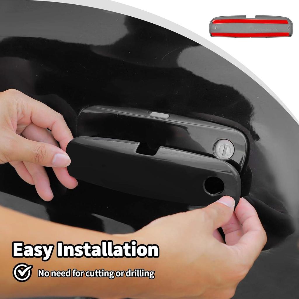 Voodonala for Challenger Door Handle Cover Trim Embellishment Fit for 2012-2025 Dodge Challenger Exterior Accessories 2pcs Black