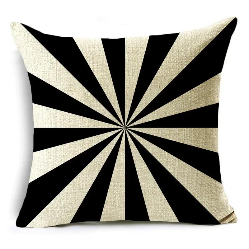 Poszewka na poduszkę Czarno-biała Prosty design Geometryczne szycie Pokrowiec na poduszkę do sofy, biura, na drzemkę 40*40cm/45*45cm/50*50cm