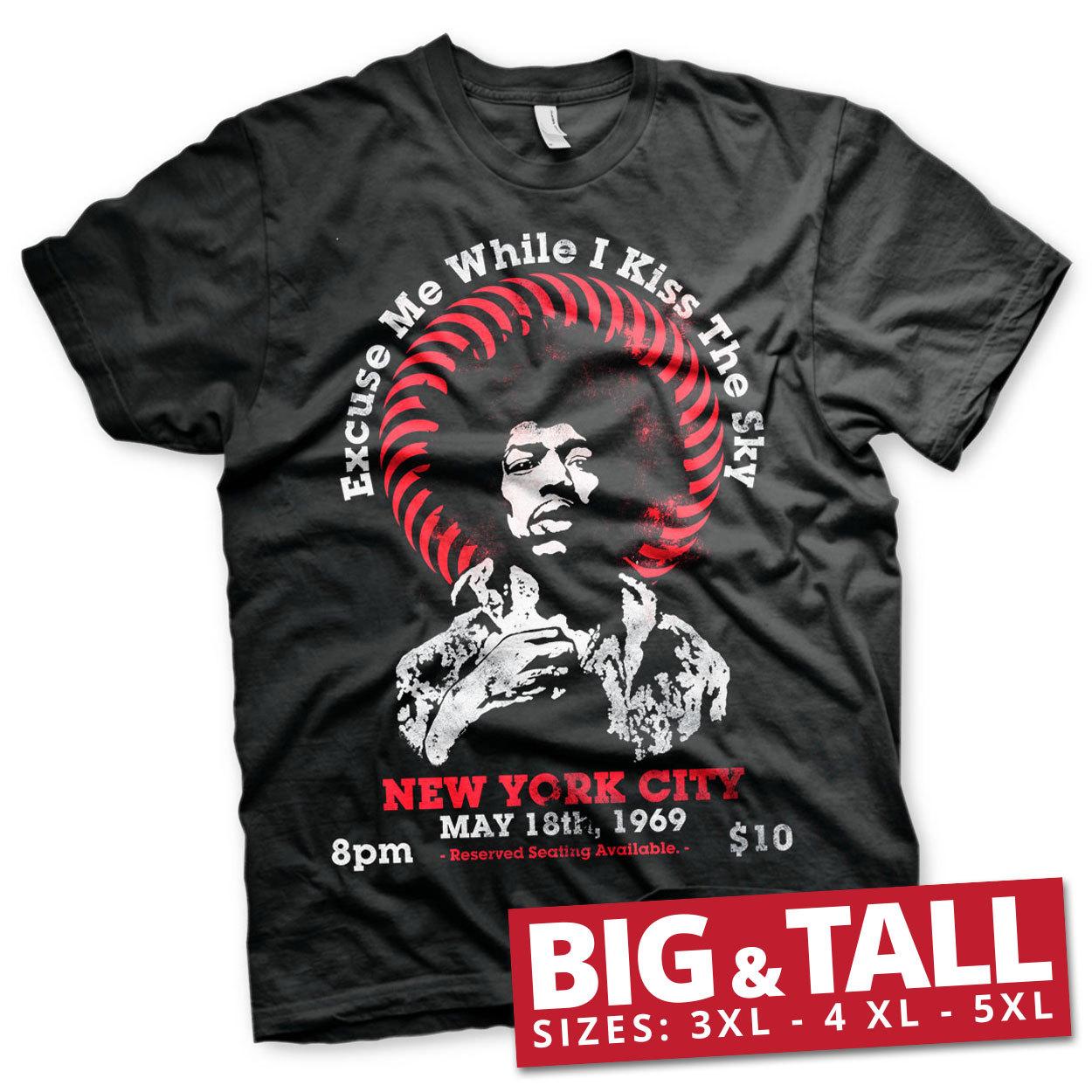 Licenza Ufficiale Jimi Hendrix Live IN New York 3XL 4XL 5XL Uomo T-Shirt S