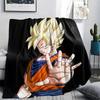 Son Goku Theme Illustration Blanket, Warm Throw for Living Room, Great Gift for Goku Collectors.chl