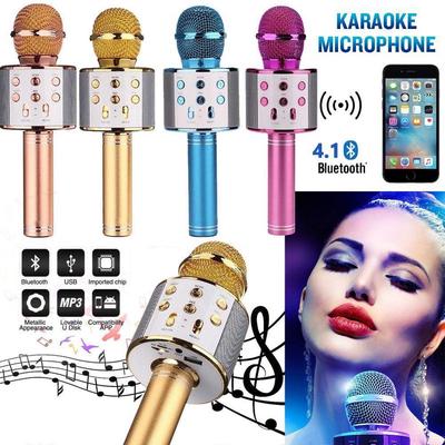 2024 New 3 In 1 Wireless Bluetooth Karaoke KTV Microphone Handheld Wireless Recording Player for Family Outdoor Party Kids Gift