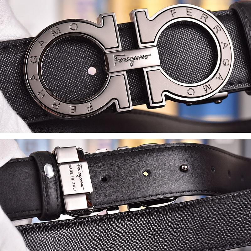 Salvatore Ferragamo 3.3cm Men's Belt Luxury Brand Designer Belt Suit Jeans Formal Brand