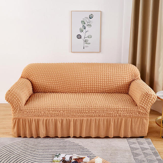 Seersucker Sofa Slipcover High Stretch Couch Cover Thick Corner Sofa Protector Elastic Corner Couch Covers