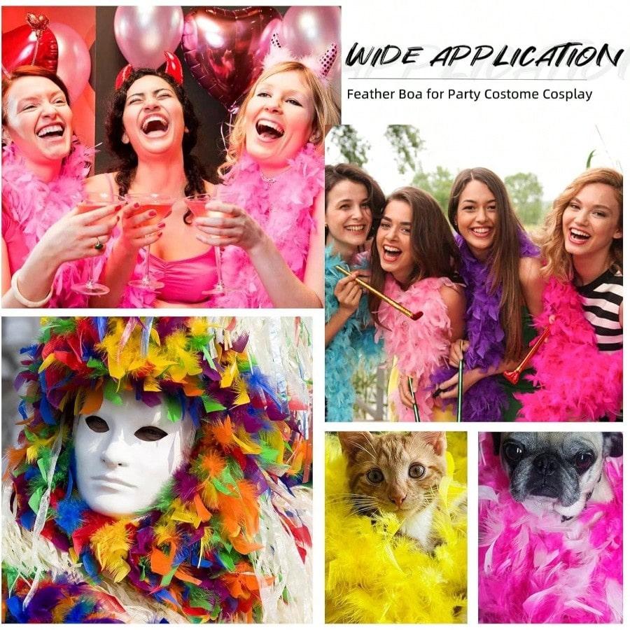 DIY Pink Turkey Feather Boa 2 Meter 40g 60g 90g Fluffy Chandelle Feathers for Carnival Party Dress Clothes Costume Scarf Shawl