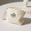 Portable Floral Mini Makeup Bag Polyester Zipper Small Coin Purse Square Soft Lipstick Headphones Key Storage Bag