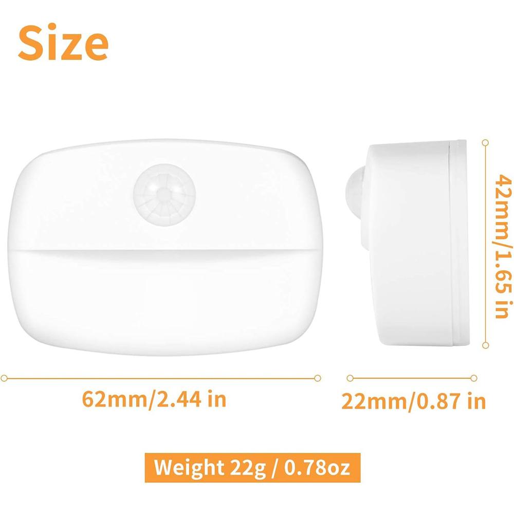 Motion Sensor Light Indoor LED Night Light Stick on Nightlight Battery Operated Lights for Hallway Stair Closet Bedroom Bathroom
