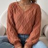 V-Neck Women'S Sweater Loose Cover Meat And Thin Fashion Bottom Knitted Sweater Design Sense Inner Top