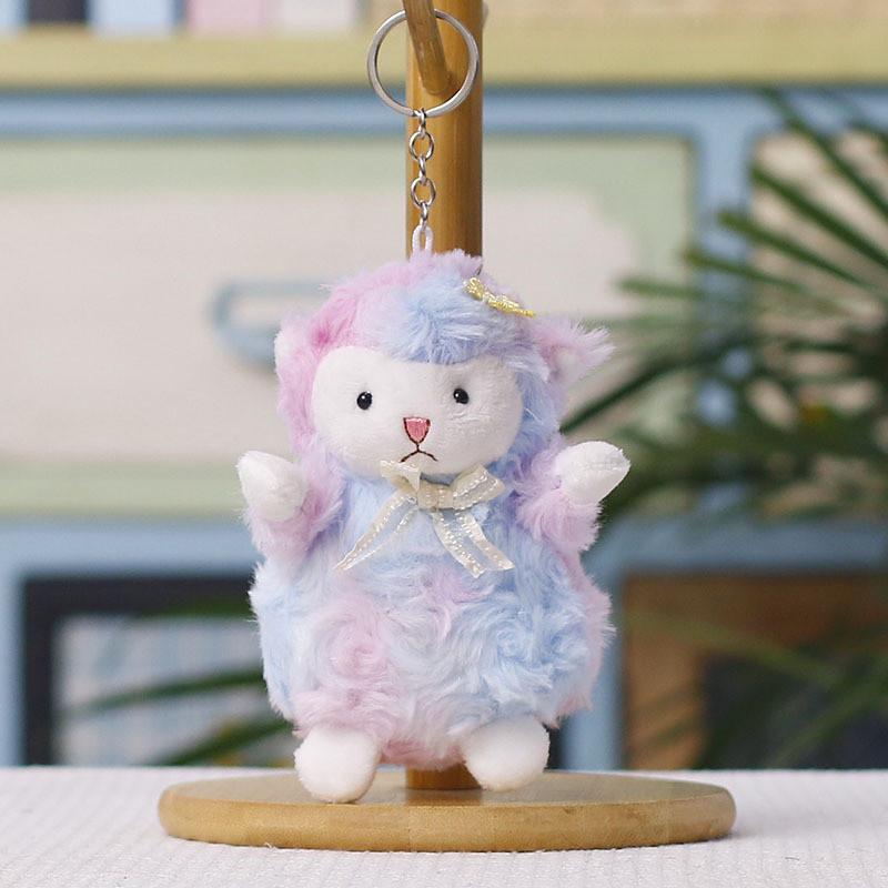 Cute Dyed Wool Sheep Plush Toy For Bags And Decoration