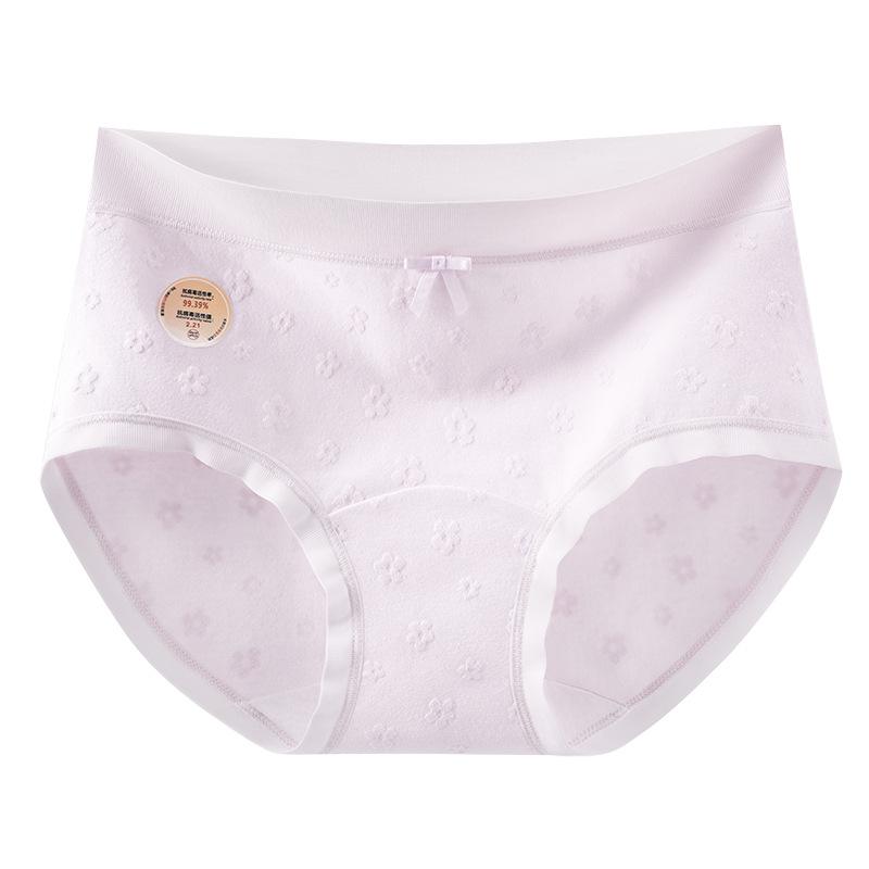 Women's Spring and Autumn New Pure Cotton Anti-HPV10A Antibacterial Pure Cotton Crotch Non Mark Briefs