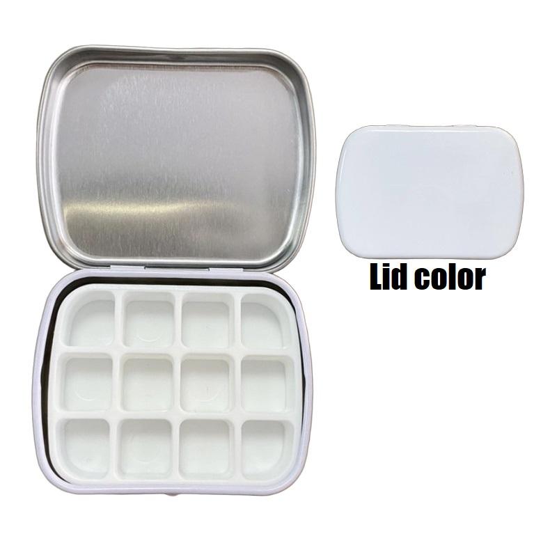 

12grid Mini Palette Watercolor Box Portable Empty Watercolor Metal Box for Art Use TSH02