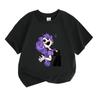 Kids Boys Girls 100% Cotton Short Sleeve Crew Neck T-Shirt, Cute Cartoon Purple Hair Robot Character Print Casual Soft Breathable Summer Tee for Child