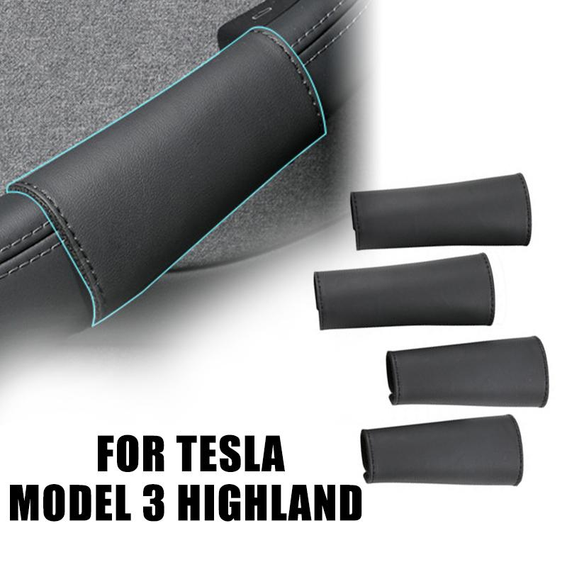 Xiaomi For Tesla Model Y Juniper Model 3 Highland 21-26 Leather Handlebar Grip CoverCar Interior Door Handle Gloves Protection Cover