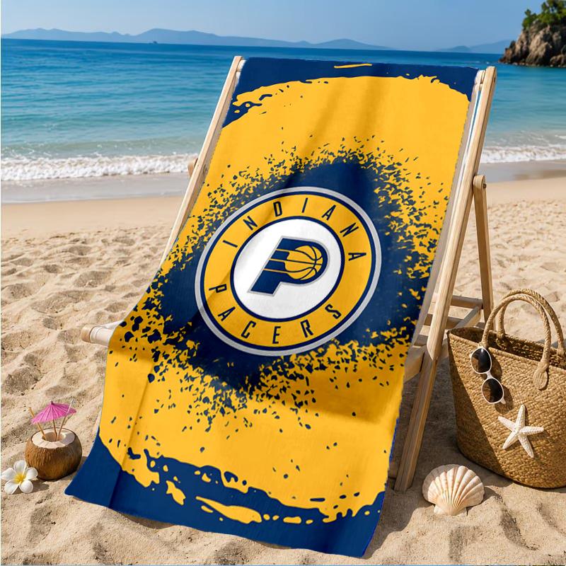 Basketball Pacers Neon Art Beach Towel, Microfiber Beach Towel, Perfect For Pool, Beach, Travel, Home Decor Beach Party Fan Gifts