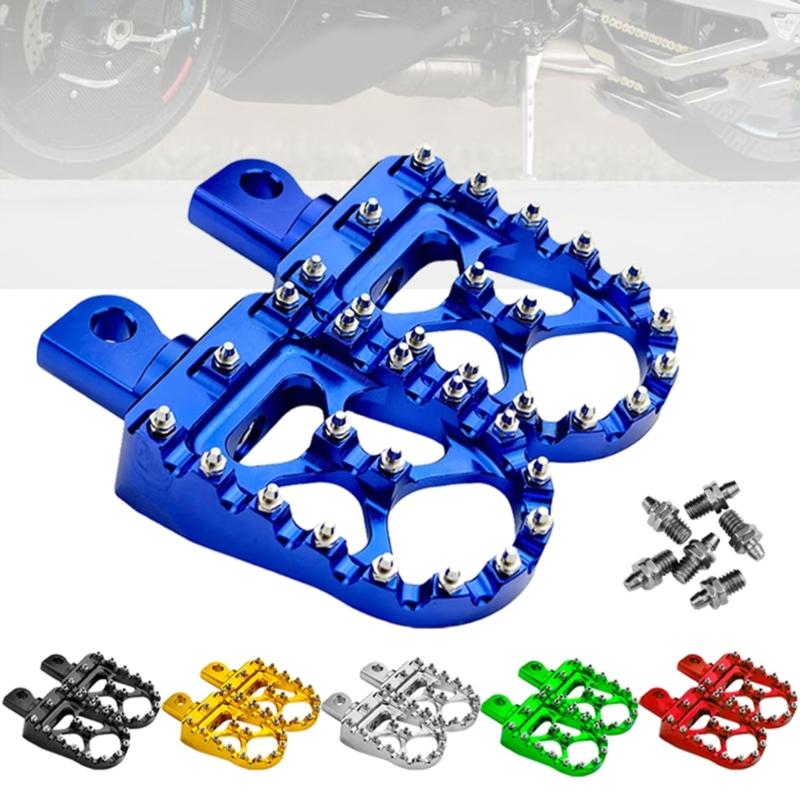 Anti Slip Lightweight Motorcycle Footrests Pegs With Vintage Styling Heavy Duty Aluminum Alloy Universal Application 2x
