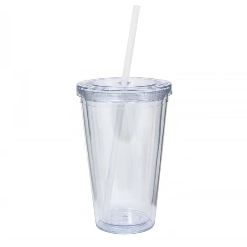

Plastic 16oz Shimmering Glitter Cold Drink Cup With Double Layer And Straw For Adults 350ml