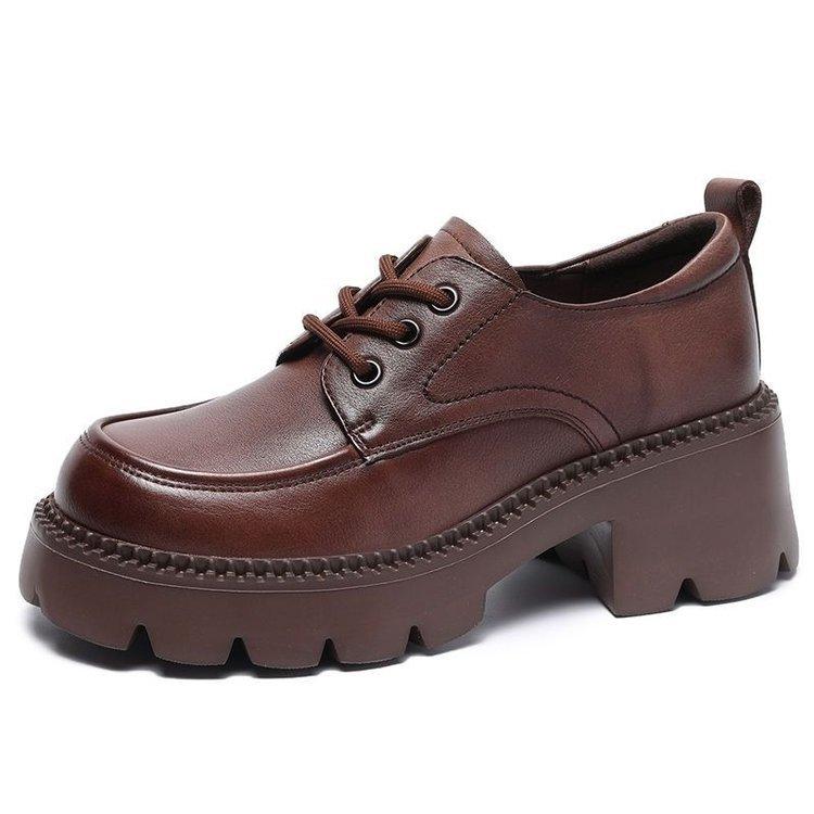 Women's Leather Shoes 2026 Spring New Collection Japanese Versatile Mary Jane Thick Soled Single Shoes for Women