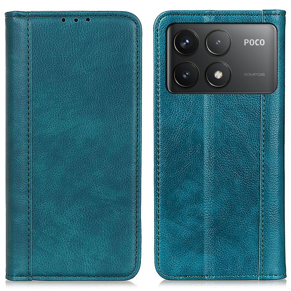 

For Xiaomi Poco F6 Pro 5G/Redmi K70 Pro 5G/K70 5G Split Leather Flip Phone Cover Wholesale Mobile Accessories Green