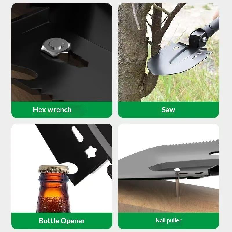 Military Shovel Multi-functional Portable Stainless Steel 1PC Outdoor Tool for Camping Hiking Survival Emergency Trips