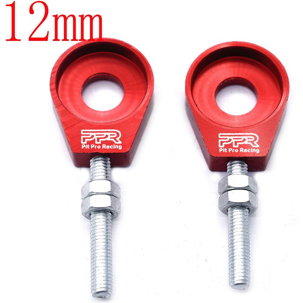 110cc 125cc 140cc Aluminum Chain Tensioner Adjuster Dirt Bike Pit ATV Motorcycle Scooter 12mm or 15mm Rear Wheel axle hole