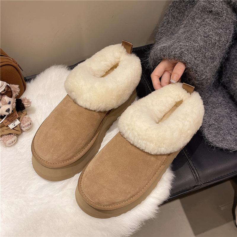 

Ms. Baotou Lightweight and Comfortable a Footstirrup Heightening Winter Warm Cold Padded Non-slip Wear-resistant Leisure Cotton Semi-slippers 40 верблюд