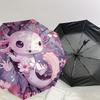 1PC Axolotl Sakura Automatic Open/Close Umbrella with Windproof, 8-Rib Sturdy Canopy, Durable Ribs, Fashionable Design, Outdoor Accessory, Fun Prin, H