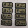 Embroidered Tactical Blood Type Velcro Patch for A, O, AB, POS, NEG Identification