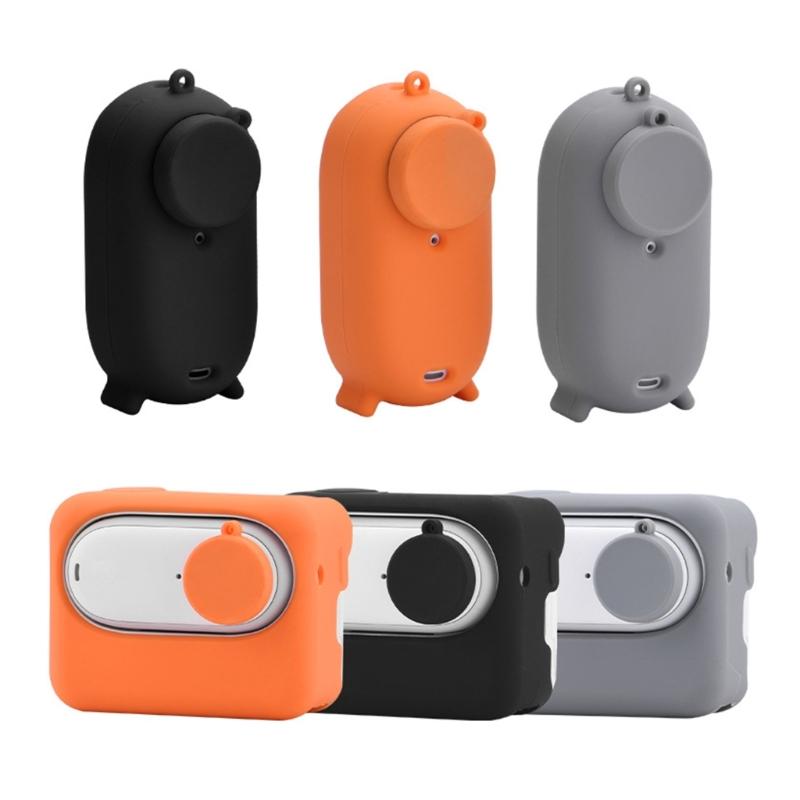 Silicone Cover For  360 GO3 Camera Case with Lens Protector Battery Compartment Protective Cover For Sports Camera