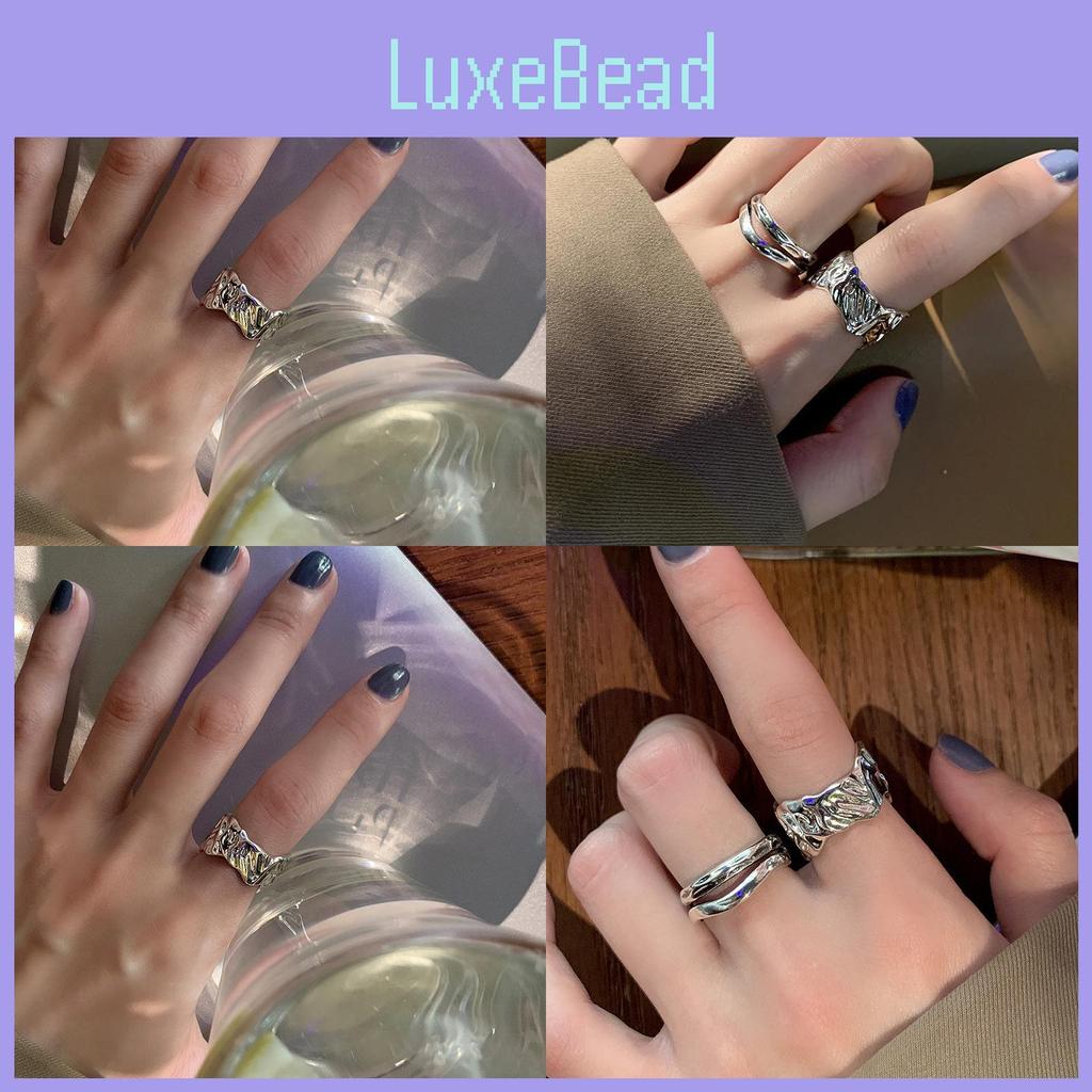 Stunning S925 Sterling Silver Minimalist Double Layer Geometric Ring For Women