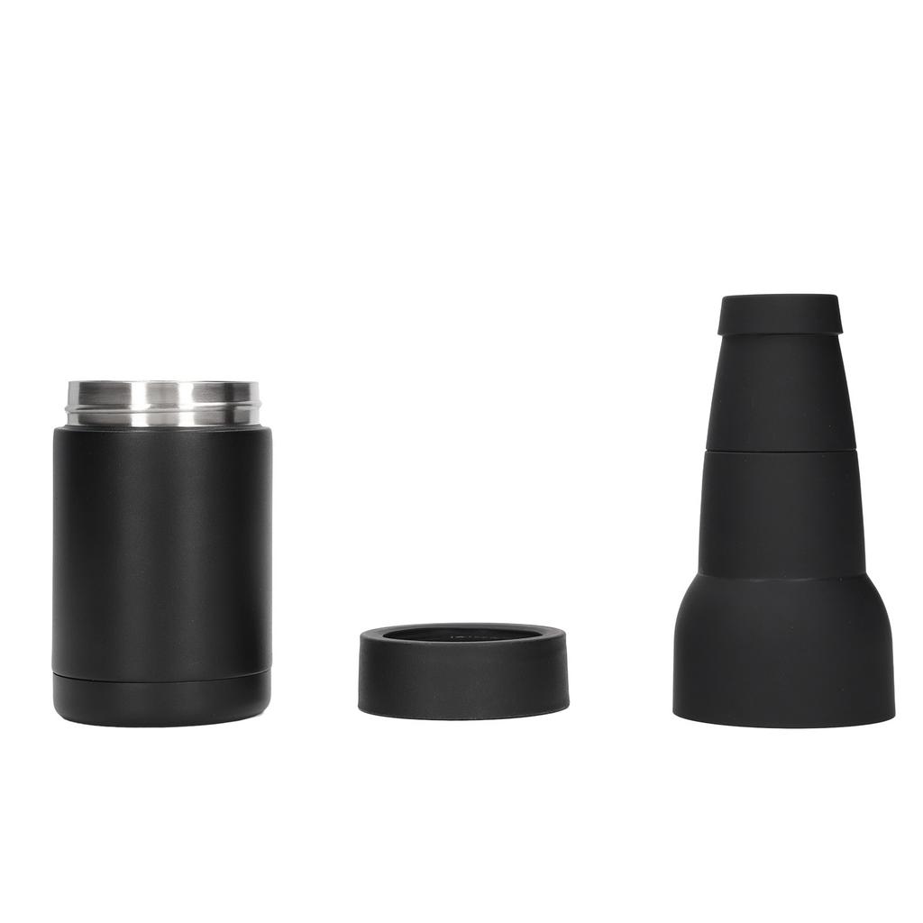 Vacuum Double Wall Stainless Steel Can Insulation and Cold Storage Tank with Bottle Opener Black
