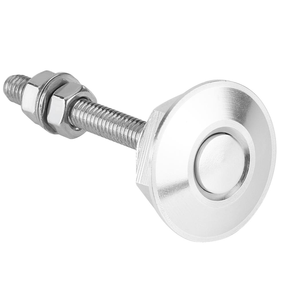 Engine Bonnet Push Button Hood Car Quick Pin Lock Clip Kit Sliver
